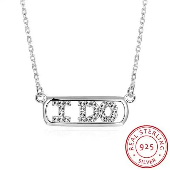 "I DO" Necklace Pendant Charm - Picture 1 of 8
